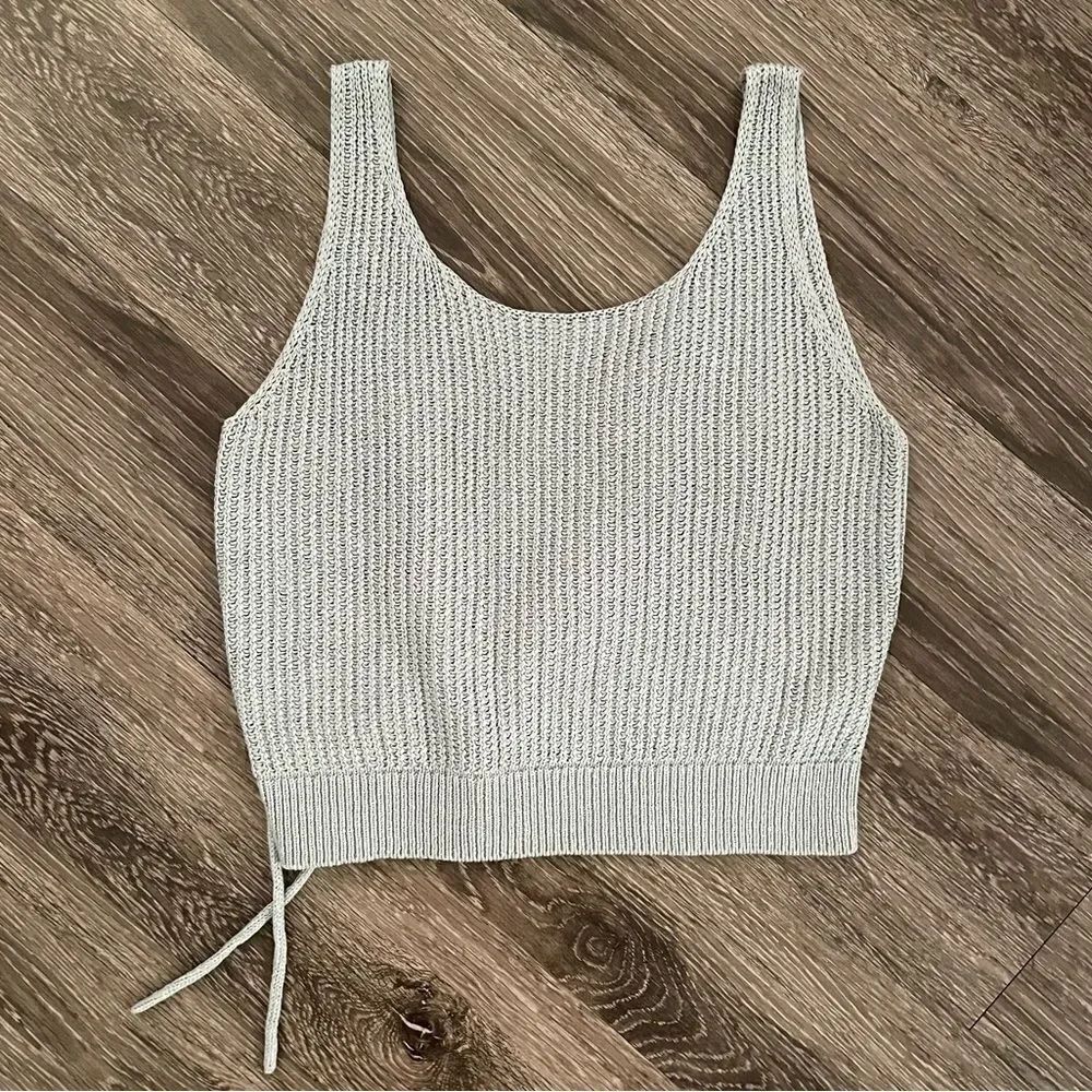 Vince Crossover Ribbed Cotton Tank